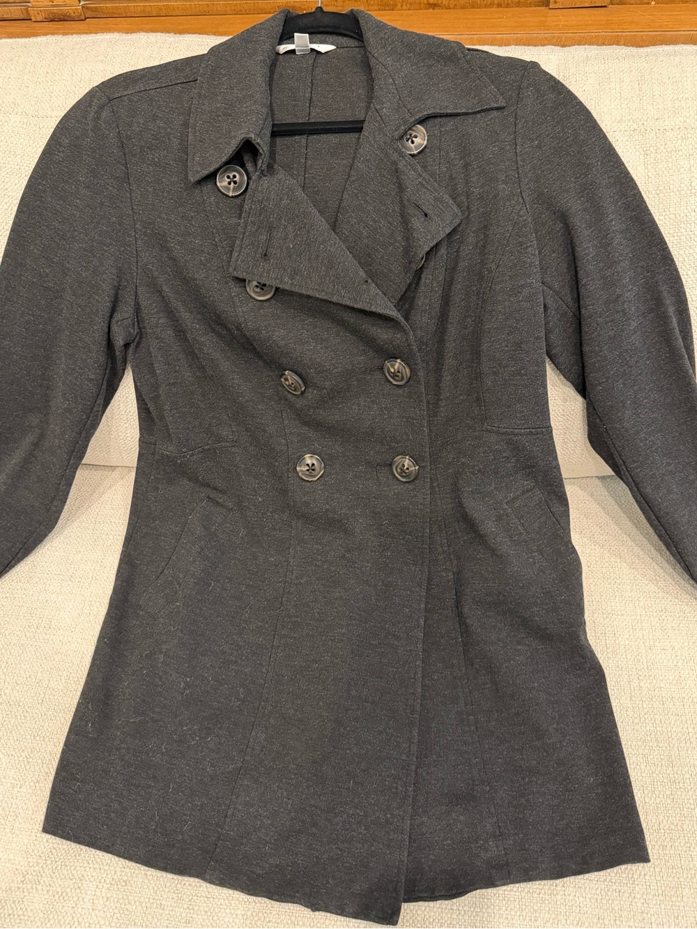 CAbi Dark Gray Double-Breasted Peacoat